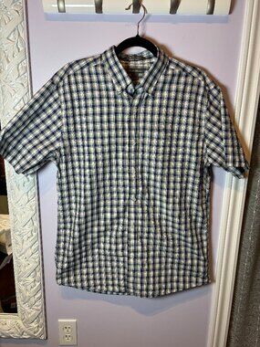 Eddie Bauer Mens Wrinkle Free Classic Fit Casual Button Up Size Large